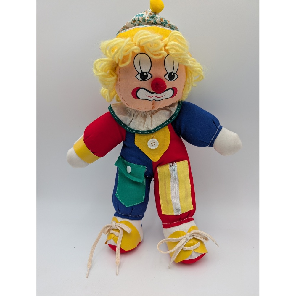 JSNY Activity Clown Plush Multicolor Vintage Dress‎ Me Learning Toy 6159